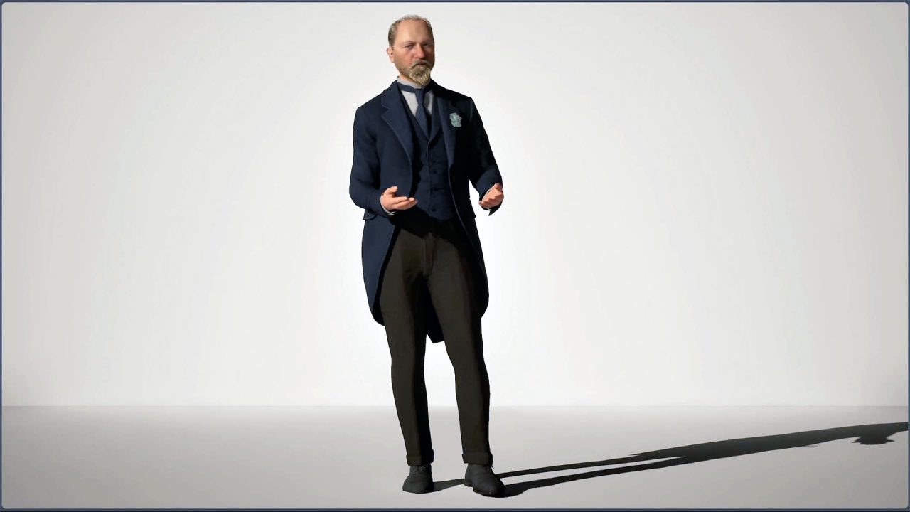 Der Emil-von-Behring-Avatar im Ausstellungs-Cube